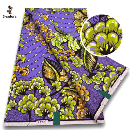 100% Cotton African Wax Print Fabric - Soft Golden Ankara Pagne for Nigerian Fashion & Traditional Wear