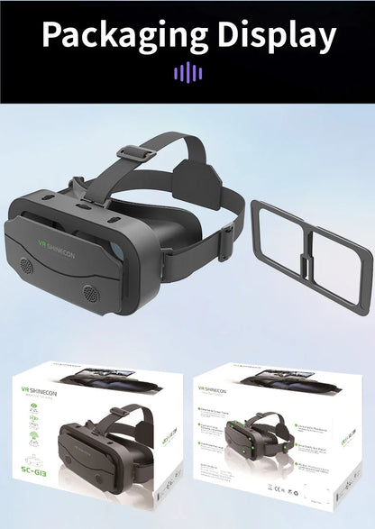 Shinecon 3D VR Headset – Virtual Reality Glasses with Helmet Lenses for Smartphones