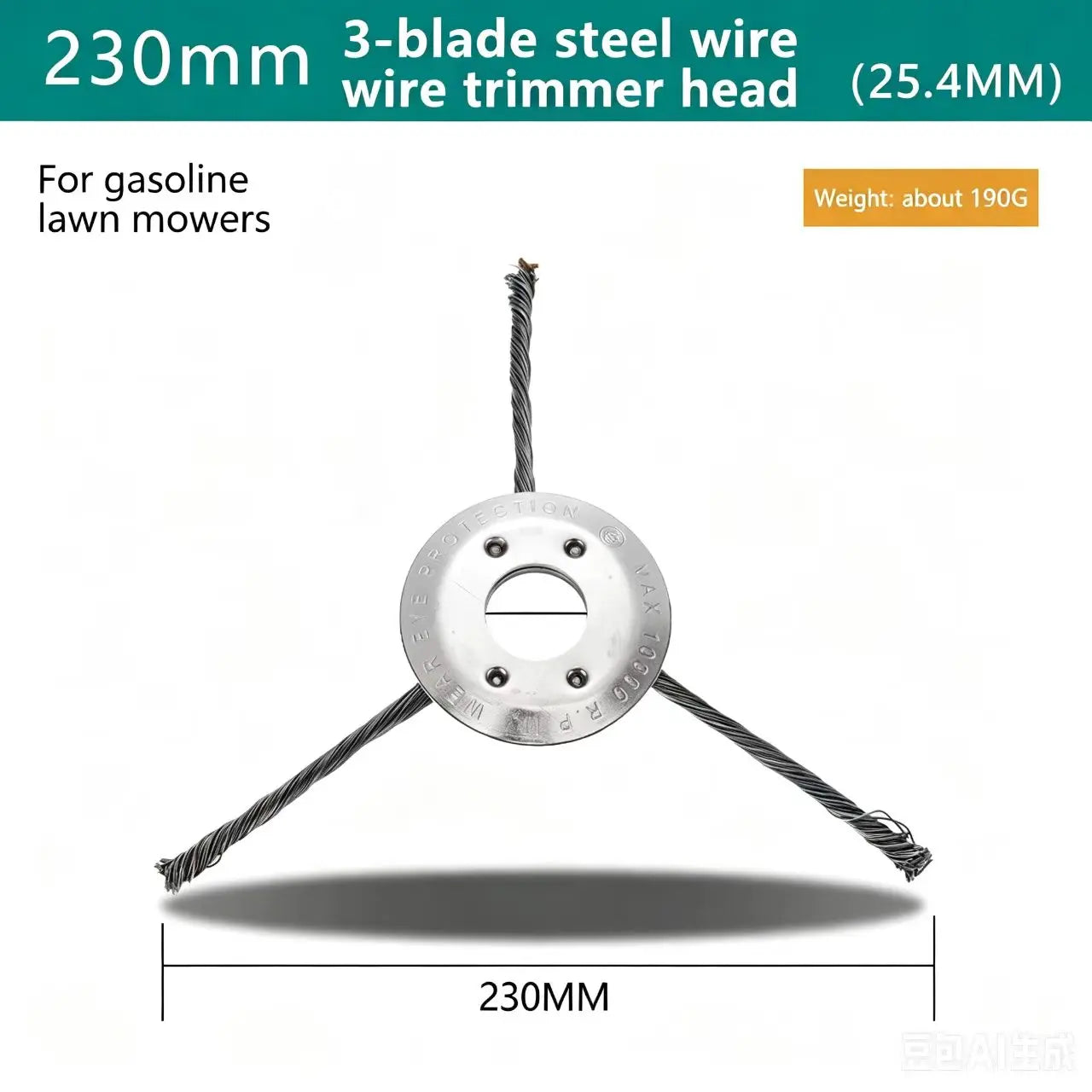LUSQI Steel Wire Wheel Grass Trimmer Head – 6/7 Inch Universal Brush Cutter Attachment for Weed, Moss & Rust Removal