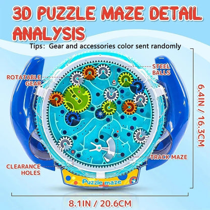 3D Transparent Maze Puzzle Cube - Creative Rolling Ball Speed Cube Stress Relief Toy for Kids