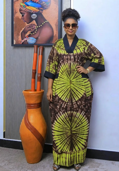 African Dashiki Maxi Dress for Women - Elegant Ankara Abaya Summer Spring Autumn African Outfit 2026