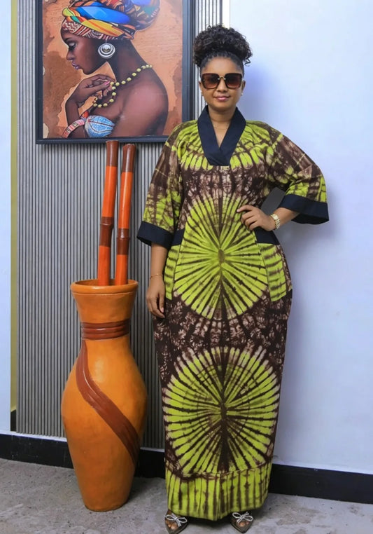 African Dashiki Maxi Dress for Women - Elegant Ankara Abaya Summer Spring Autumn African Outfit 2026