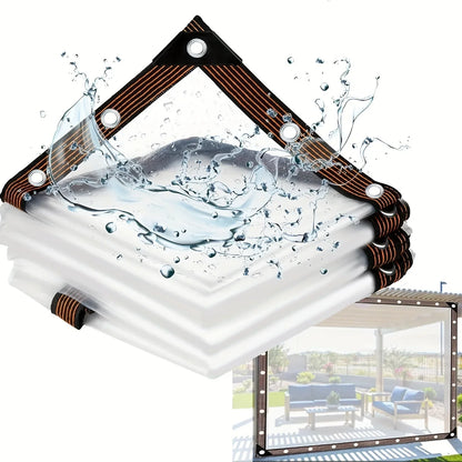 Clear Waterproof Tarp with Grommets – Heavy-Duty Transparent Cover for Patio, Henhouse, Porch, Plants & Camping Shelter