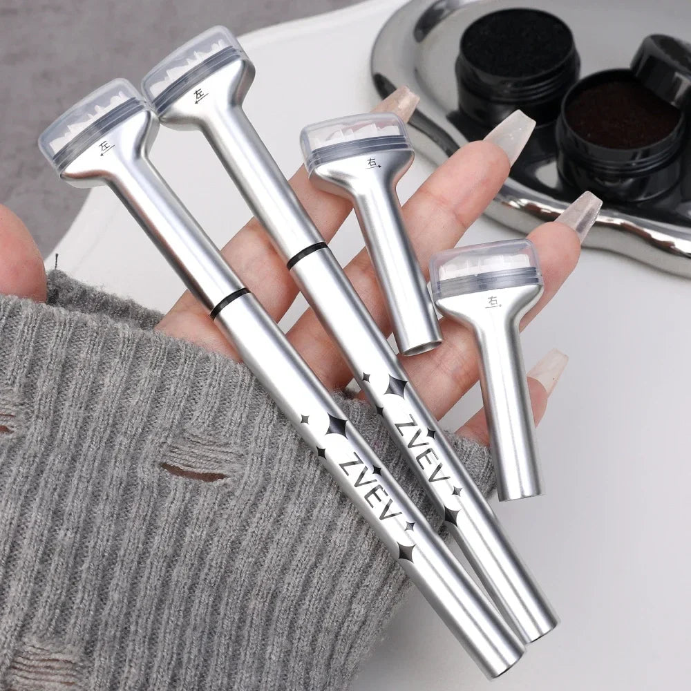 Reusable 2-in-1 Eyelash Stamps Pen - Quick Dry Black/Brown Liquid Eyeliner for Lower Lash Seal & Eyelash Simulation Makeup