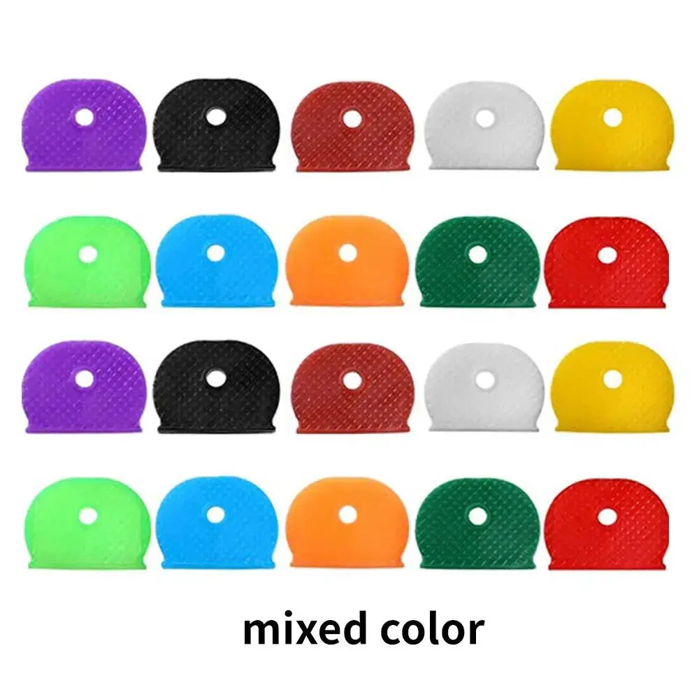 Silicone Color Key Sleeves Set - Soft Elastic Key Ring Covers for Easy Key Identification & Organization