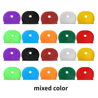 Silicone Color Key Sleeves Set - Soft Elastic Key Ring Covers for Easy Key Identification & Organization