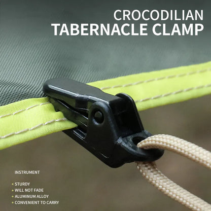 10Pcs Outdoor Tarpaulin Clips: Camping Tent Awning Wind Rope Clamp - Plastic Clip Buckle Grip Hook Accessories