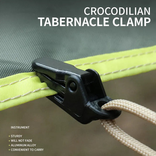 10Pcs Outdoor Tarpaulin Clips: Camping Tent Awning Wind Rope Clamp - Plastic Clip Buckle Grip Hook Accessories
