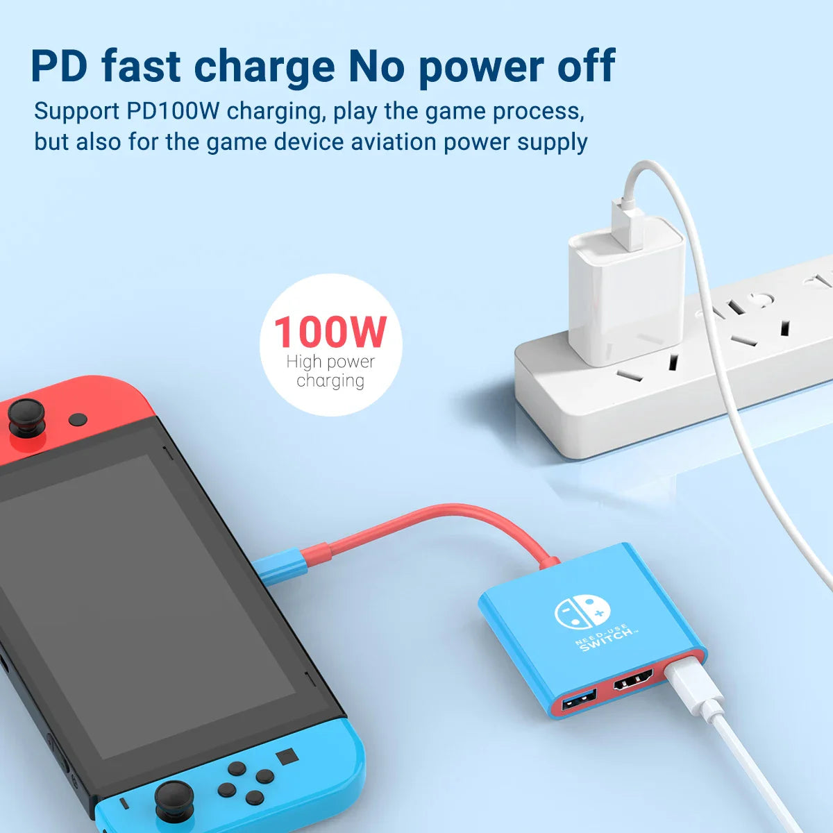 Portable Nintendo Switch Docking Station — Type-C Hub with HDMI & USB 3.0 for Travel Gaming