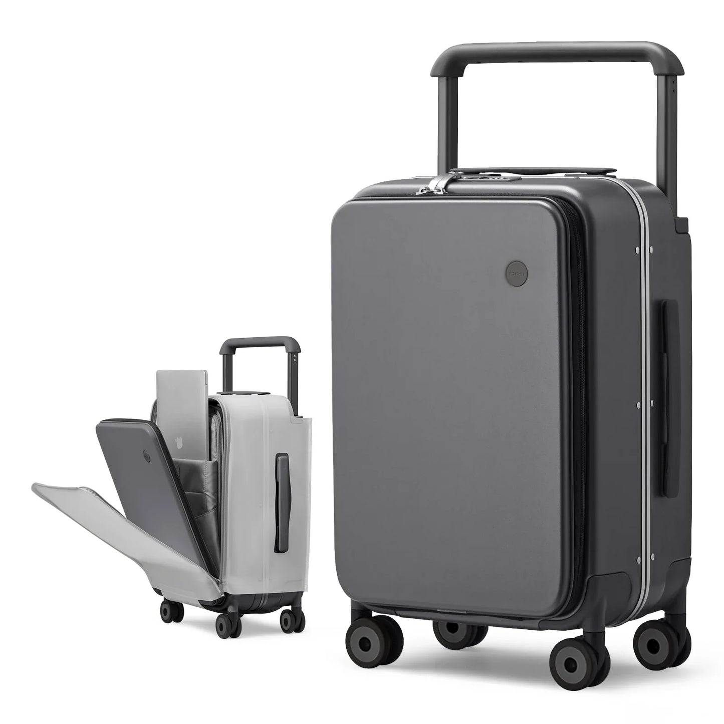 Mixi 20" Wide Handle Carry-On Suitcase – Men & Women Travel Trolley Luggage with PC Aluminum Frame M9275