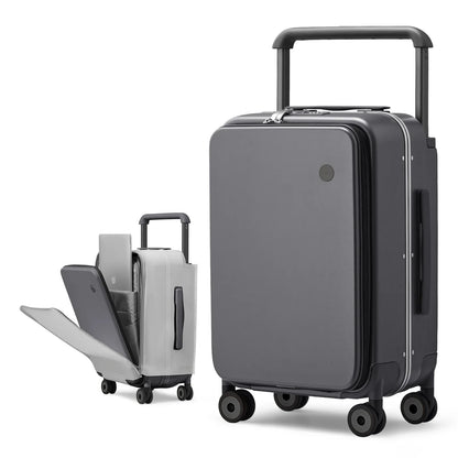 Mixi 20" Wide Handle Carry-On Suitcase – Men & Women Travel Trolley Luggage with PC Aluminum Frame M9275