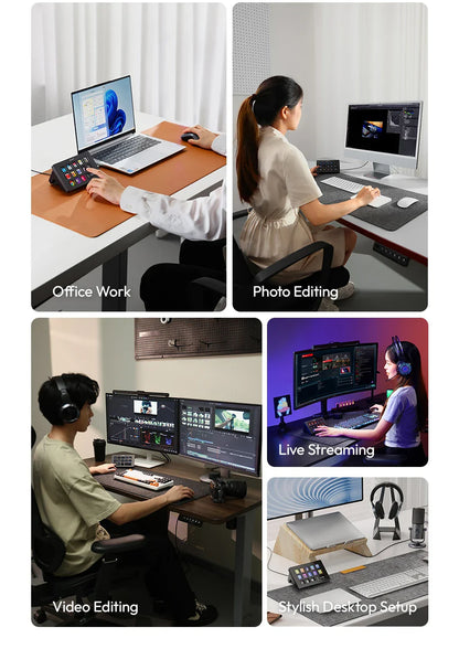 Ulanzi D200 Live Streaming Controller – 13 LCD Keys for Vlog, Content Creation, Photo & Video Editing, Gaming, Office Work