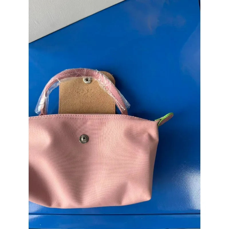Y2K Nylon Handbag | Non-Punching Makeup Bag with Felt Lining, Portable Travel & Wallet Storage Bag