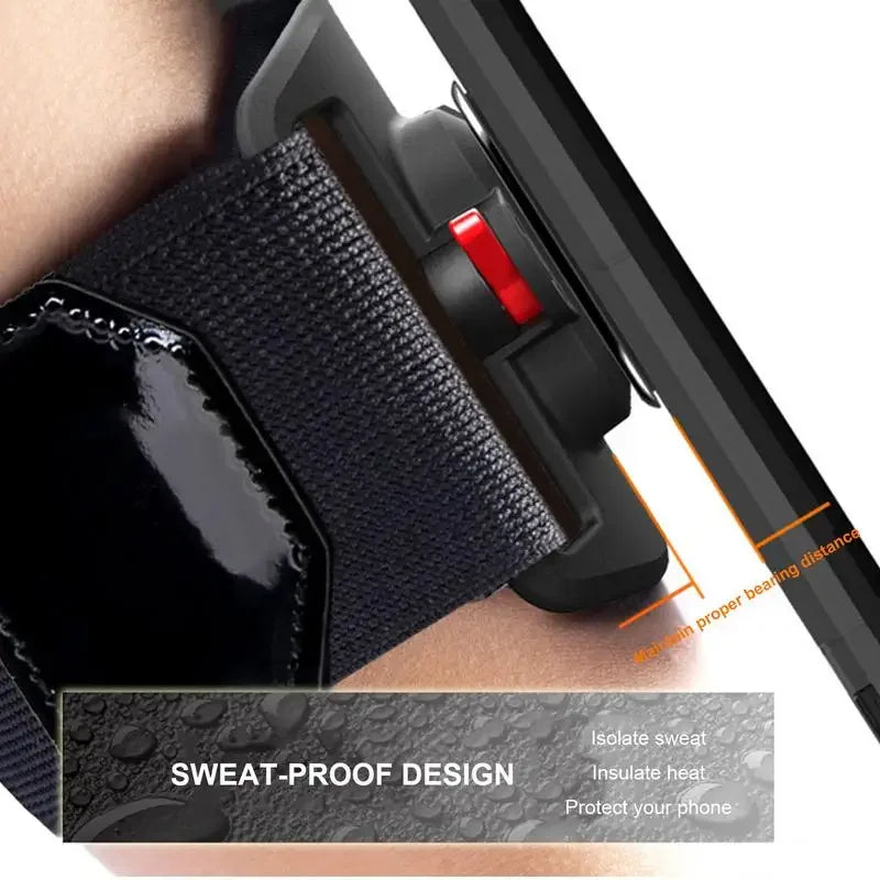 360° Rotatable Wristband Cell Phone Holder – Detachable Armband for Biking, iPhone 15 Pro Max