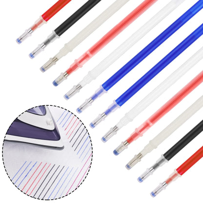 10Pcs/Set High Temperature Disappearing Fabric Marker Pens - Erasable Refillable Tools for Patchwork, PU Leather Marking & Sewing