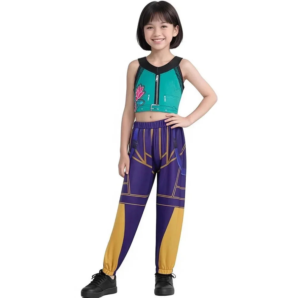 Girls Rumi Zoey Mira Cosplay Costume – 3D Print K-Pop Demon Hunters Suit Set for Stage, Performance & Halloween Party