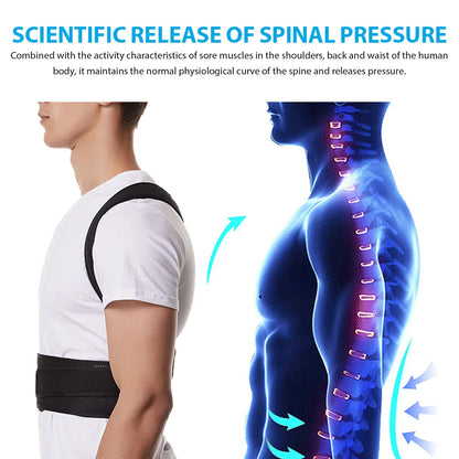 Adjustable Back Brace Posture Corrector Belt – Lumbar & Shoulder Support for Men & Women to Improve Scoliosis