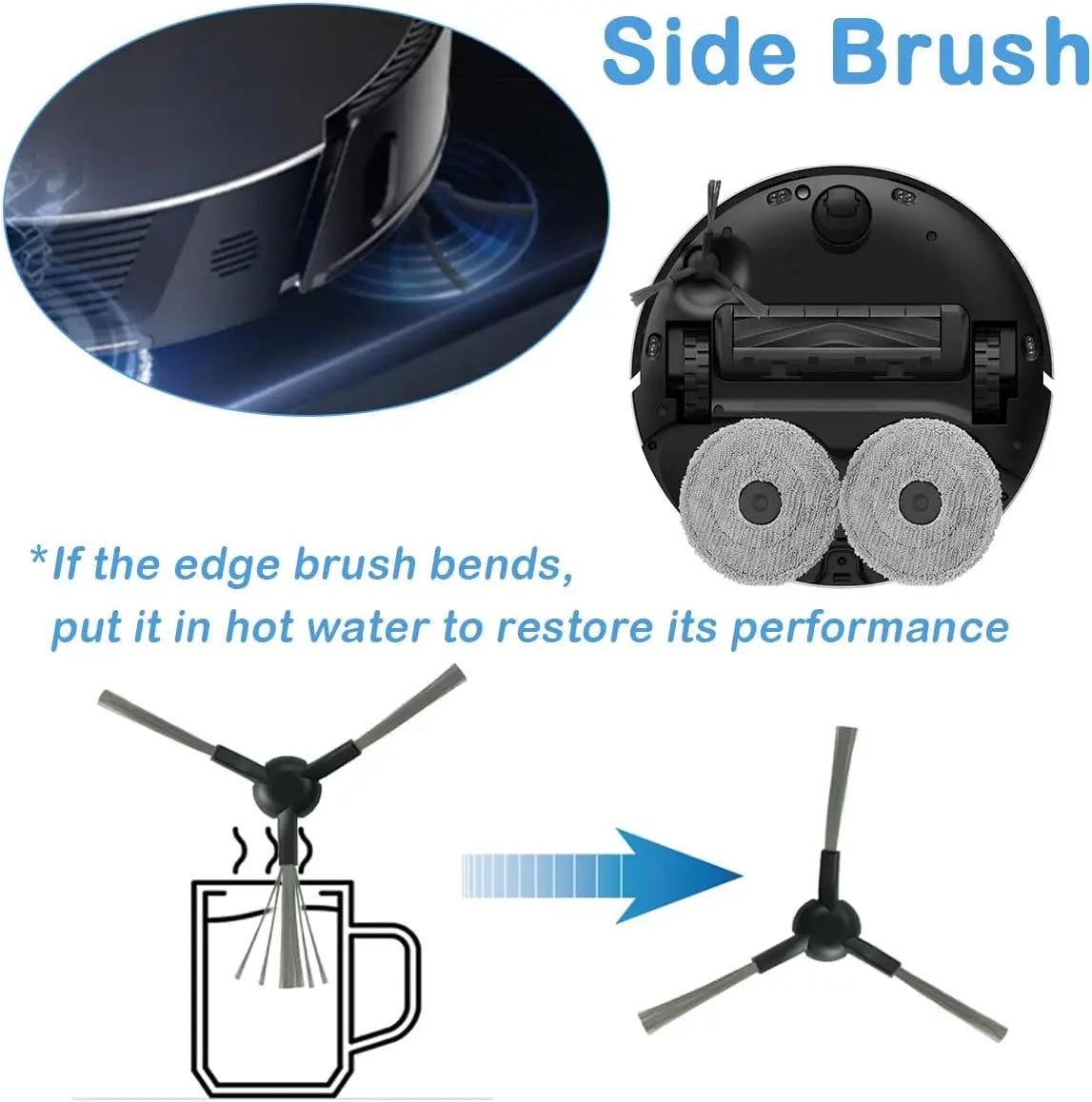 Dreame Robot Vacuum Accessories - Replacement Main Brush, Side Brush, Filter, Mop & Dust Bag for L10s Pro Ultra X30 Series