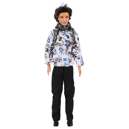 1/6 Boyfriend Doll Clothes Set — High-Quality Sparkling Top & Pants with Wool Hat for Ken Dolls