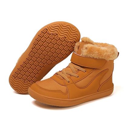 Kids Wide Toe Snow Boots - Warm Minimalist Barefoot Winter Shoes for Boys & Girls Toddlers