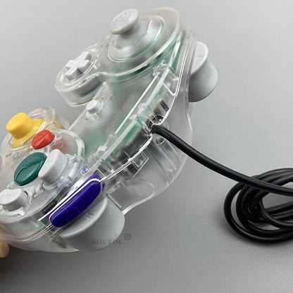 Transparent Wired Game Controller for GameCube NGC – Replacement Handheld Joystick for Video Game Console