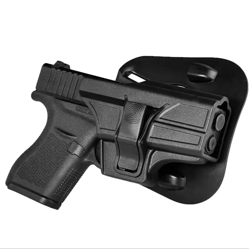 Polymer OWB Glock 43 Holster - 60 Degree Rotatable Paddle Gun Holder with Adjustable Tactical Carry Bag