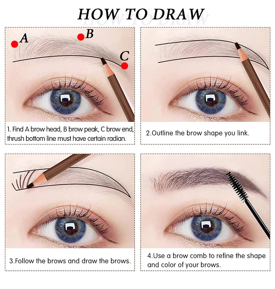 Tear-Off Pull Line Eyebrow Pencil – No Sharpening, Natural Color, Sweat & Smudge Proof Eyebrow Pencil