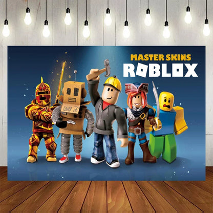 Hot Robot Roblox Kids Party Supplies Set – Disposable Tableware with Paper Plates, Cups, Balloons for Birthday & Baby Shower Decorations