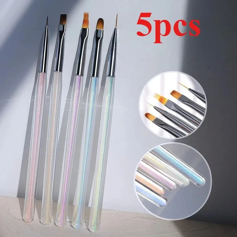 Nail Art Liner Brushes – Striping & Drawing Pens for Elongated Lines, 6–25mm Professional Manicure Design Tools