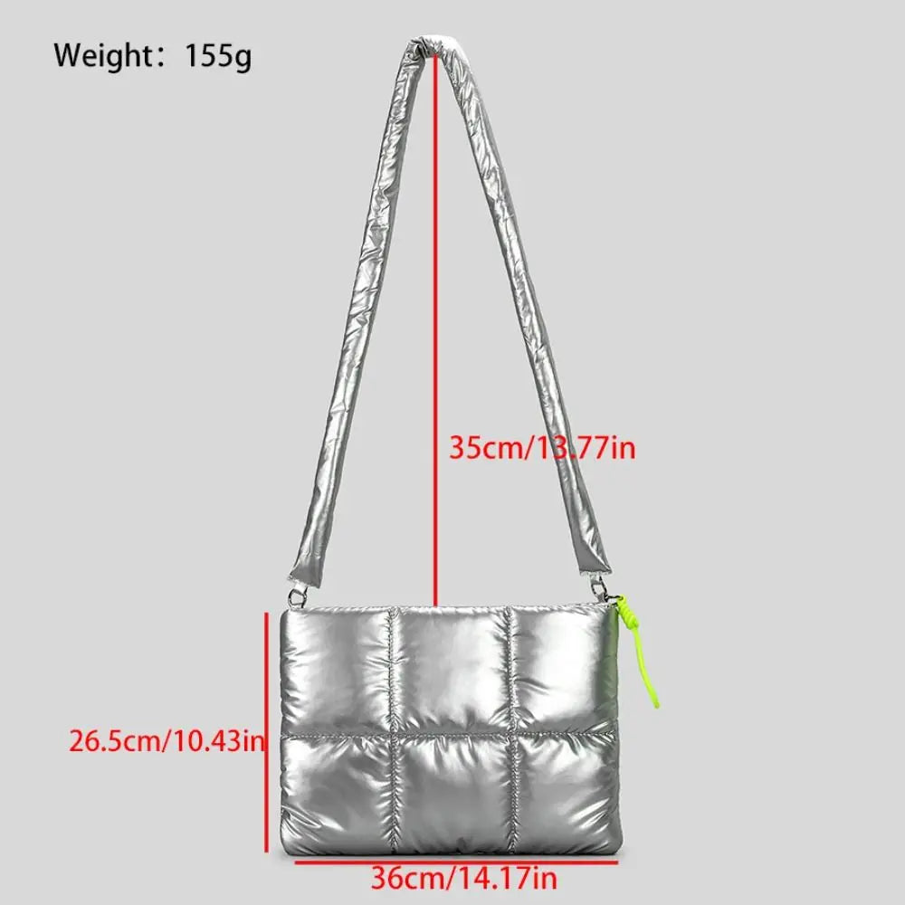 Trendy Puffy Cotton Laptop Bag 14 Inch — Waterproof, Shockproof Sleeve with Shoulder Strap for MacBook, Lenovo, Huawei