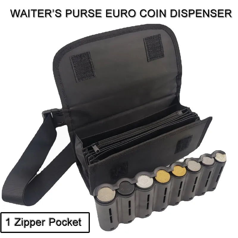 Multi-Pocket Waist Bag – Portable Euro Coin Holder & Money Storage Wallet for Waiters, Drivers & Phones