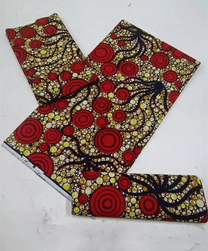 100% Cotton Ankara Fabric - High Quality African Print Batik Real Wax Pagne 6 Yards for Stylish Sewing
