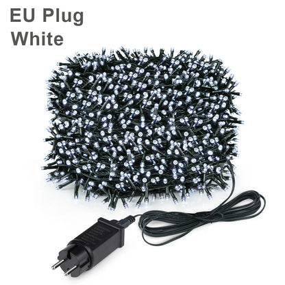 2025 LED Christmas & New Year Fairy String Lights — White/Warm/RGB Waterproof Party & Wedding Decoration