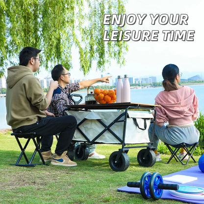 Heavy Duty Collapsible Folding Beach Wagon – Large-Capacity Portable Utility Cart for Garden & Camping