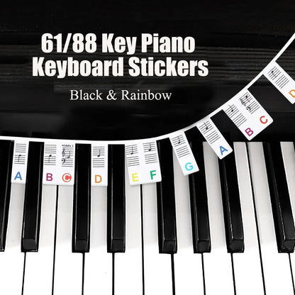 Miwayer Piano Keyboard Stickers - Removable 61/88 Key Note Labels Guide for Beginner Piano Learning