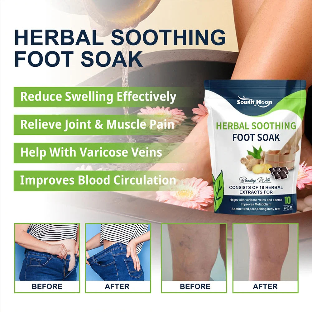 1-10 Bags Foot Bath Gel – Natural Herbal Foot Soak Beads for Detox, Dehumidification, Fatigue Relief & Leg Vein Repair
