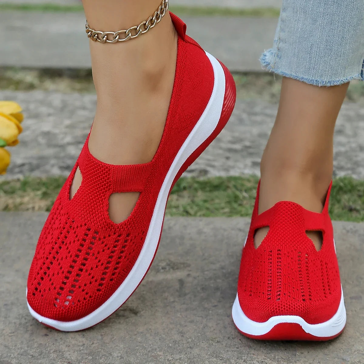Women’s Casual Summer Sneakers - Lightweight Solid Flat Shoes for Everyday Four Season Wear
