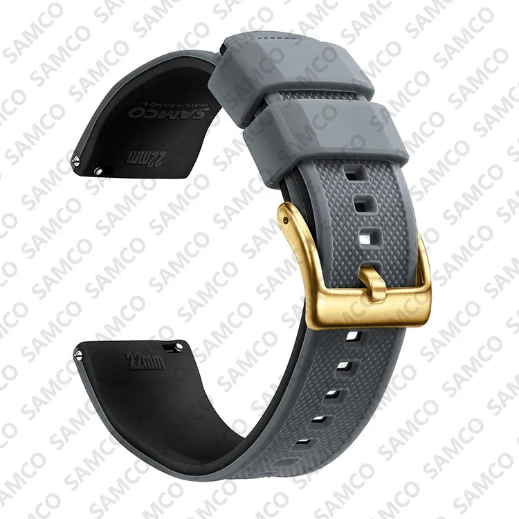 Premium Silicone Watch Band - Quick Release Rubber Replacement Strap for 18mm 20mm 22mm Watches