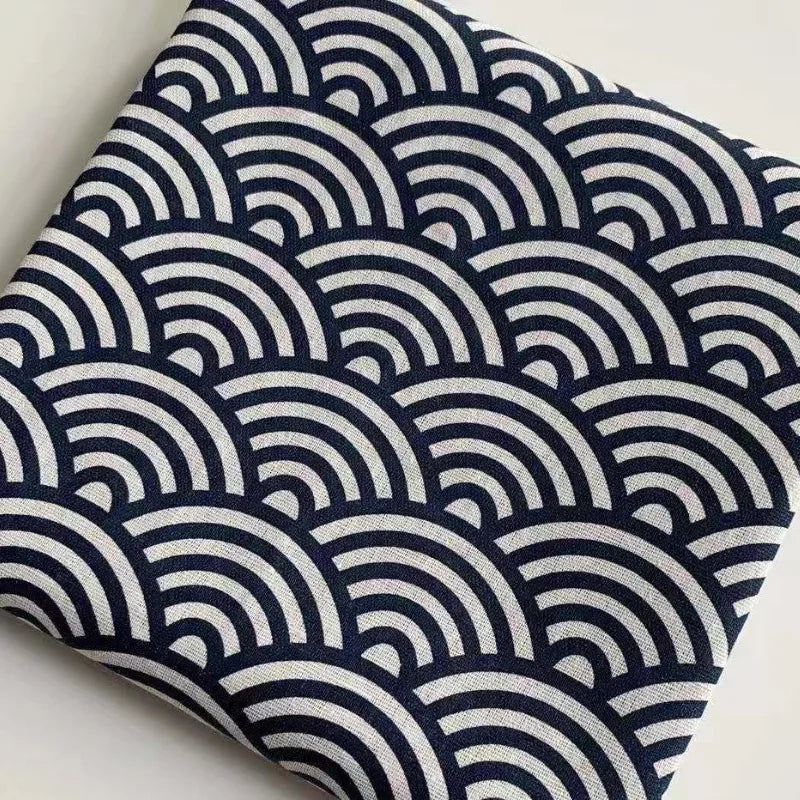 150x50cm Cotton Linen Blue Retro Fabric – Handmade DIY Material for Tablecloths, Curtains, Bento Bags & Storage Bags