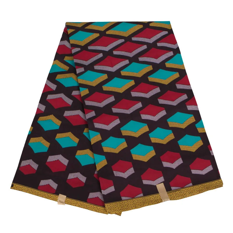 African Nigerian Batik Wax Print Fabric - High Quality Polyester Ankara Sewing Cloth A-7