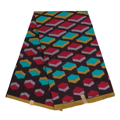 African Nigerian Batik Wax Print Fabric - High Quality Polyester Ankara Sewing Cloth A-7