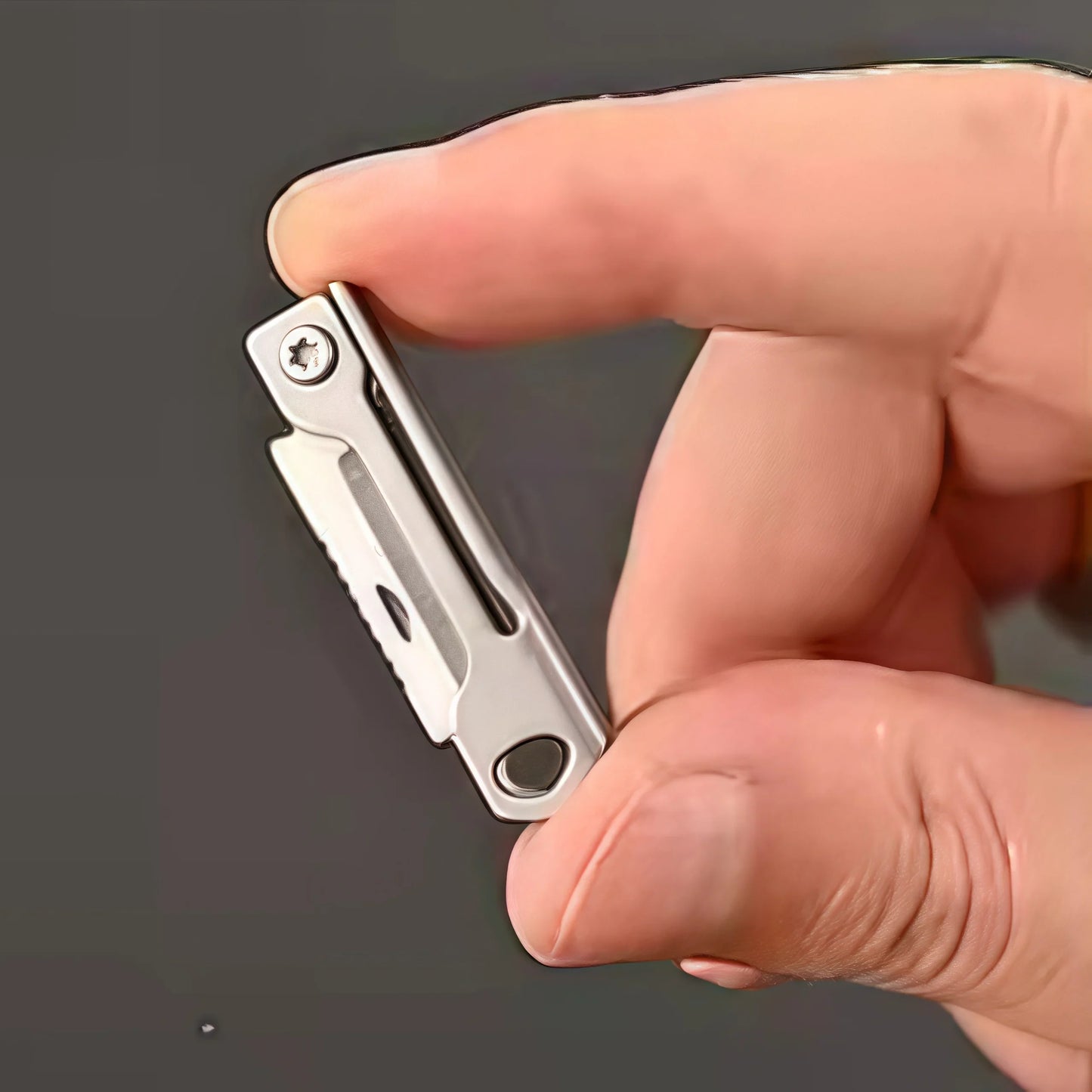 Stainless Steel Mini Folding Knife Keychain – Multi-Function EDC Pocket Tool for Outdoor Camping & Everyday Carry