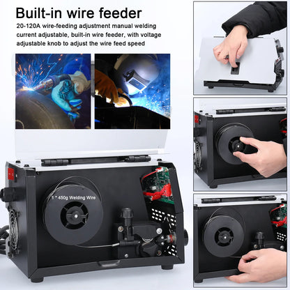 120A 2-in-1 MIG MMA Welder - Portable IGBT Inverter Gasless CO2 Welding Machine