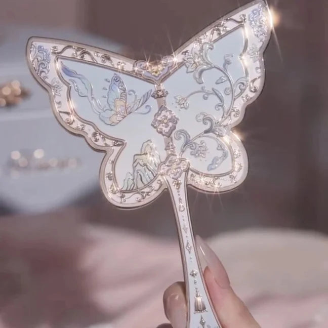Flower Knows Angel Series Handheld Mirror – White, Black & Pink Compact Mirror