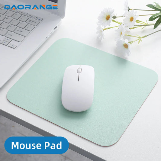 Small Size Double-Sided Mouse Pad – Waterproof PU Leather Non-Slip Desktop Mat for Office & Computer Use