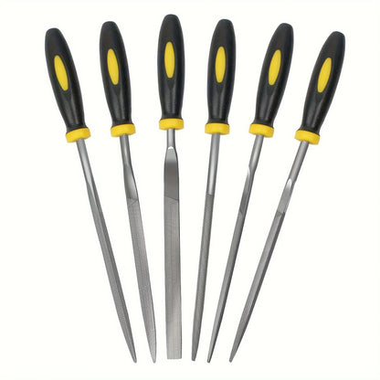 Premium Needle File Set – High-Carbon Steel Files with Non-Slip Ergonomic Handles for Precision Wood, Plastic, and Model Filing