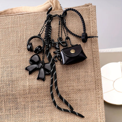 PU Leather Braided Rope Keychain - Maillard Style Car Keyring & Love Bag Charm
