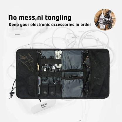 Electronic Organizer Cord Pouch - Travel Cable Charger Bag for USB Cables, Phone Accessories, and Tech Storage