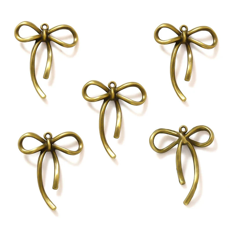20pcs Bow Knot Charms - 20x25mm Pendant Beads for DIY Bracelet & Necklace Jewelry Making