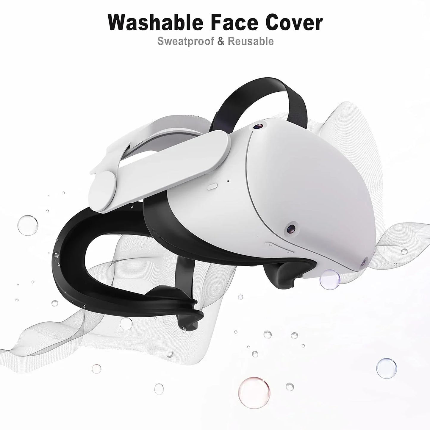 Face Pad Cover with Lens Protectors for Oculus Quest 2 – Washable Silicone VR Accessory for Meta Quest 2